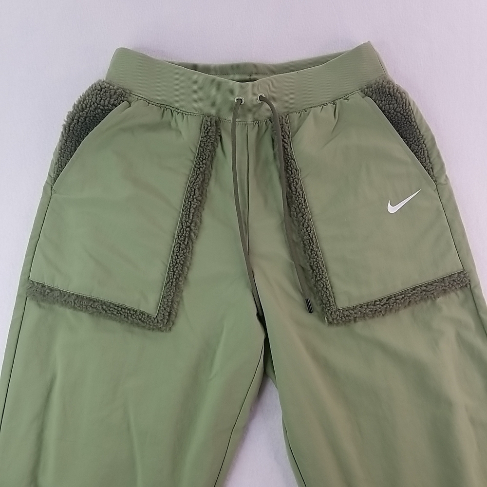 Nike Women High Waisted Joggers Olive Green Pocket Sweatpants Athletic M - Picture 6 of 16
